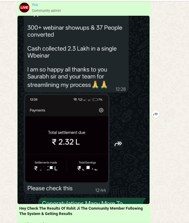 Rohit Ji — ₹2.3L In A Single Webinar
